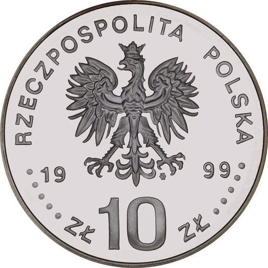 Moneta 10 zł 600-lcie Odnowienia Akademii Krakowskiej 1999 r.