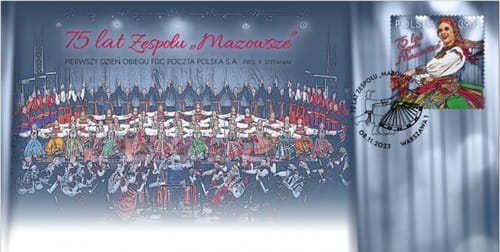 Koperta FDC 75 lat zespołu Mazowsze 2023 2285