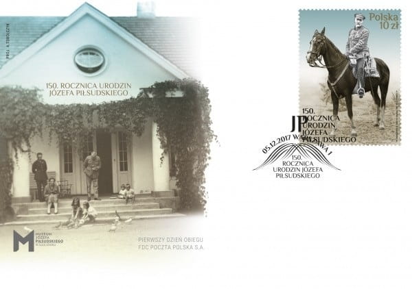 Koperta FDC 150 rocznica urodzin Józefa Piłsudskiego 2017