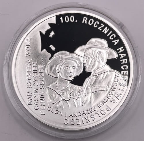 Moneta 10 zł 100. rocz. Harcerstwa Polskiego 2010 r.