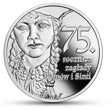 Moneta 10 zł 75. rocz. zagłady Romów i Sinti 2019