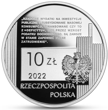 Moneta 10 zł Michał Kalecki 2022 r.
