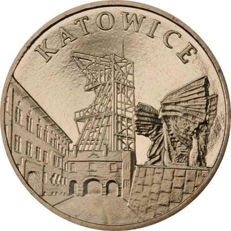 Moneta 2 zł Katowice  2010