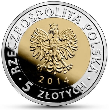 Moneta 5 zł Zamek Królewski w Warszawie 2014